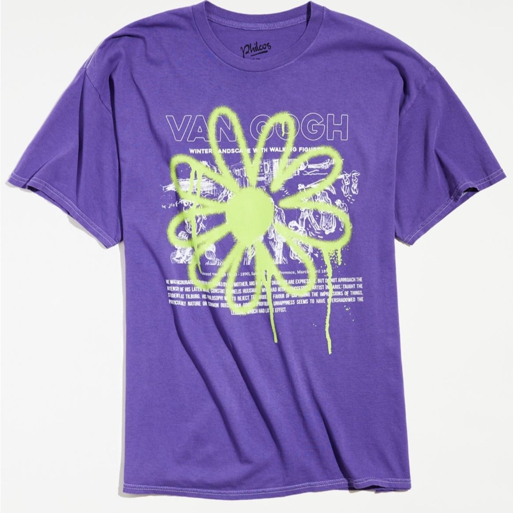 Urban Outfitters Van Gogh Spraypaint Flower Tee